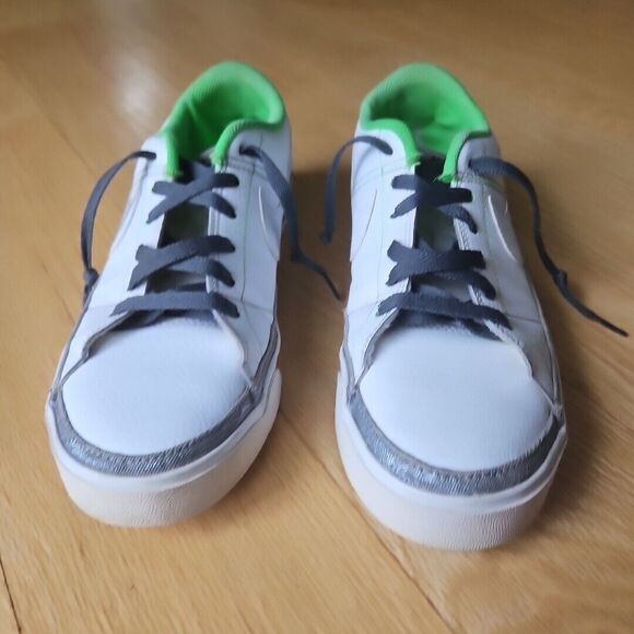 Nike Court Legacy - White W/ White Logo - Lime Green & Grey, CU4150-100,Size 9.5 - Picture 3 of 7